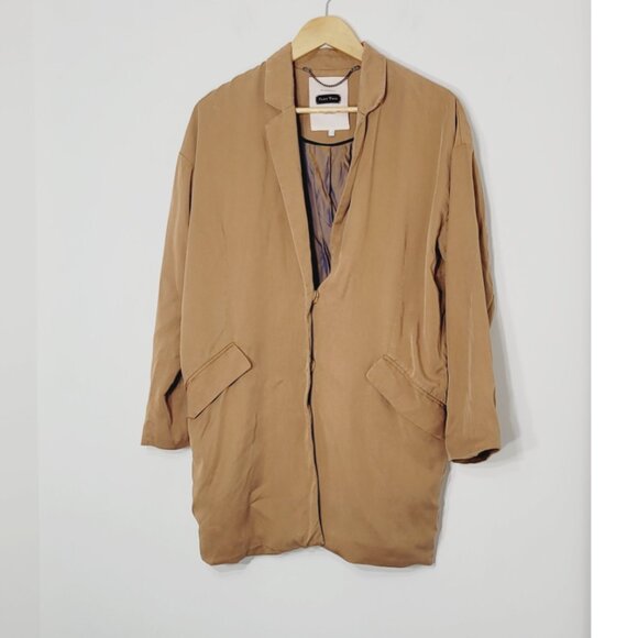 Part Two Women Tan Front Pockets Tailored Fit Long Sleeve Classic Blazer Size 38 - Picture 1 of 13